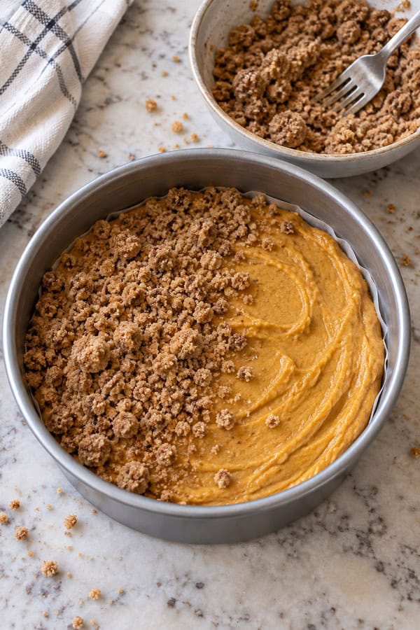 pumpkin coffee cake unbaked