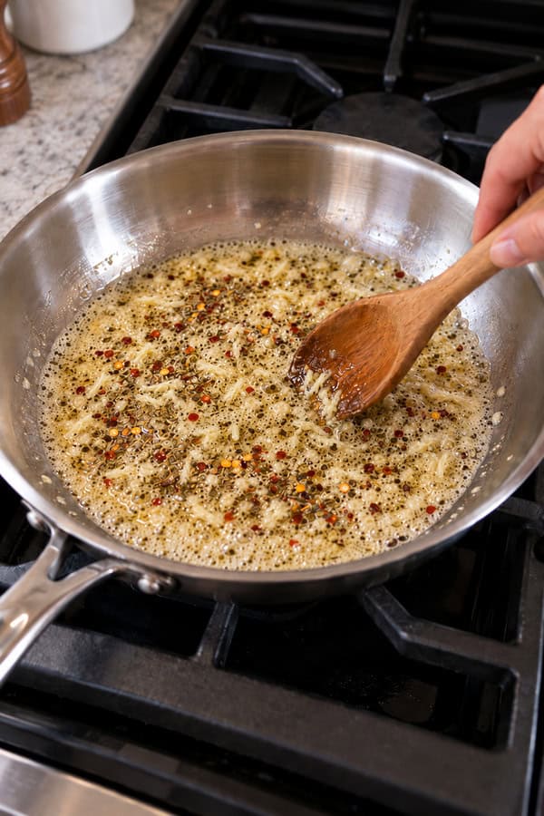 saute garlic and sage