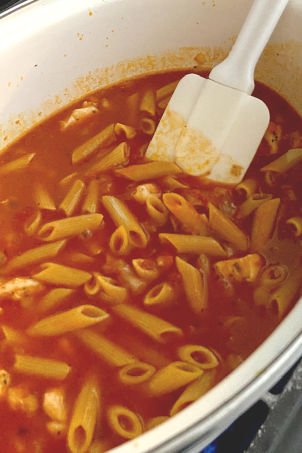 noodles in pasta sauce 