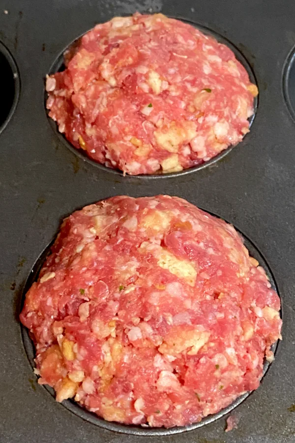 meat in muffin tin 