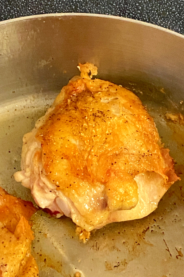 browning chicken thighs