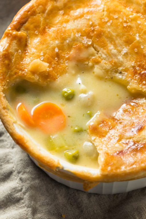 Easy Chicken Pot Pie For Two - Topped With Crescent Roll Dough!