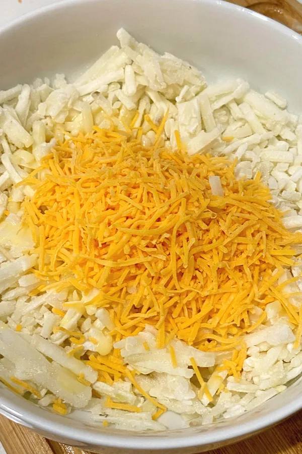 shredded cheese and potatoes