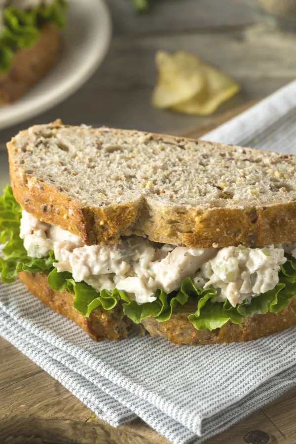 homemade chicken salad sandwich
