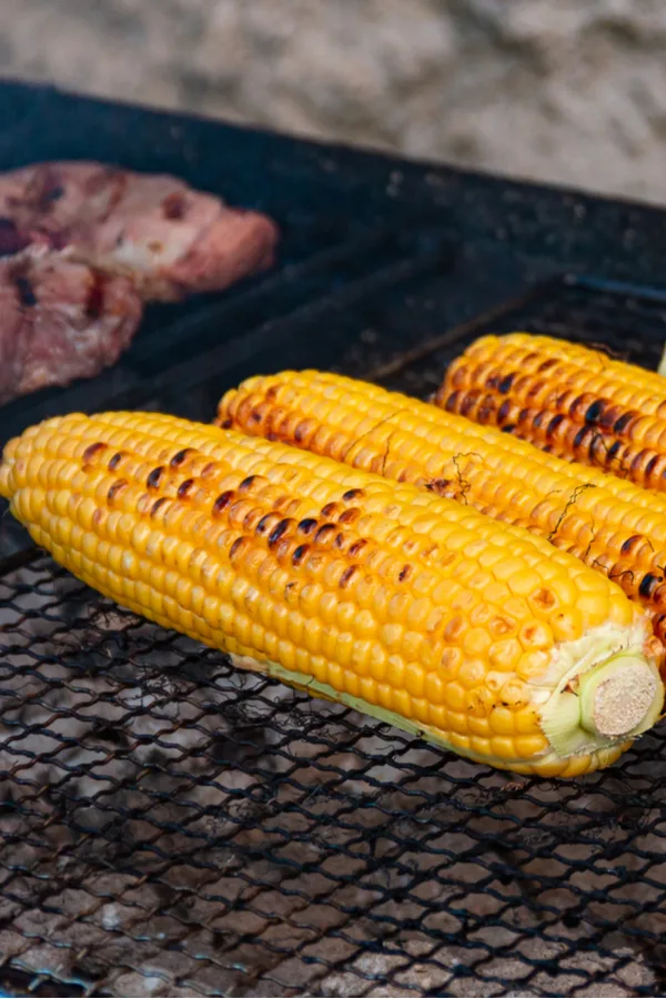 kernels directly on the grill