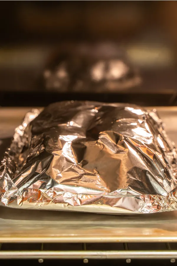 foil covered roasting pan