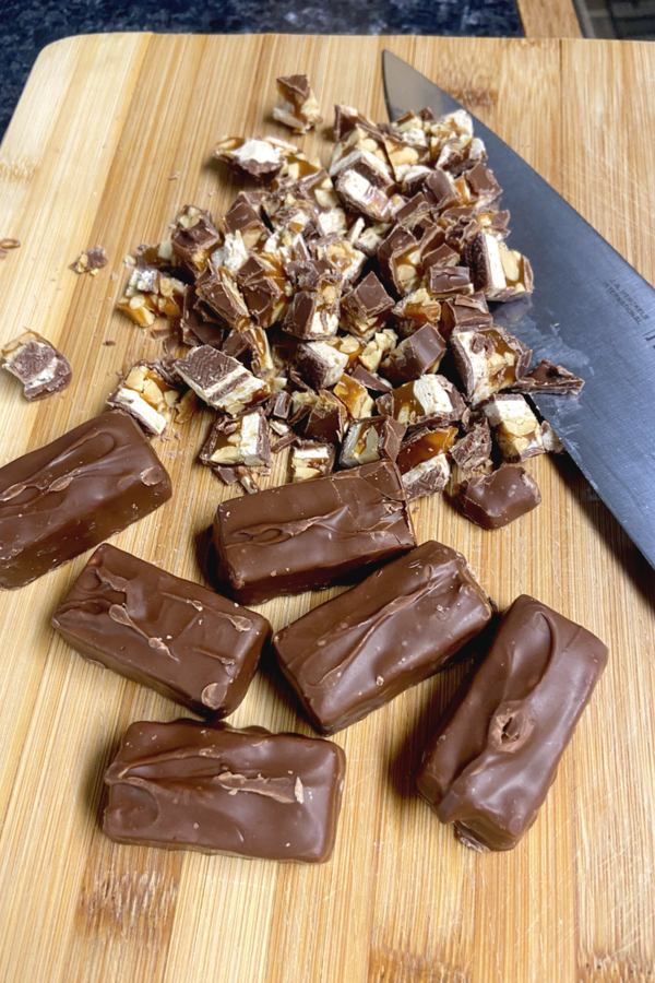 chopped Snickers bars