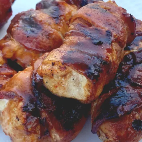 bacon wrapped barbecue chicken