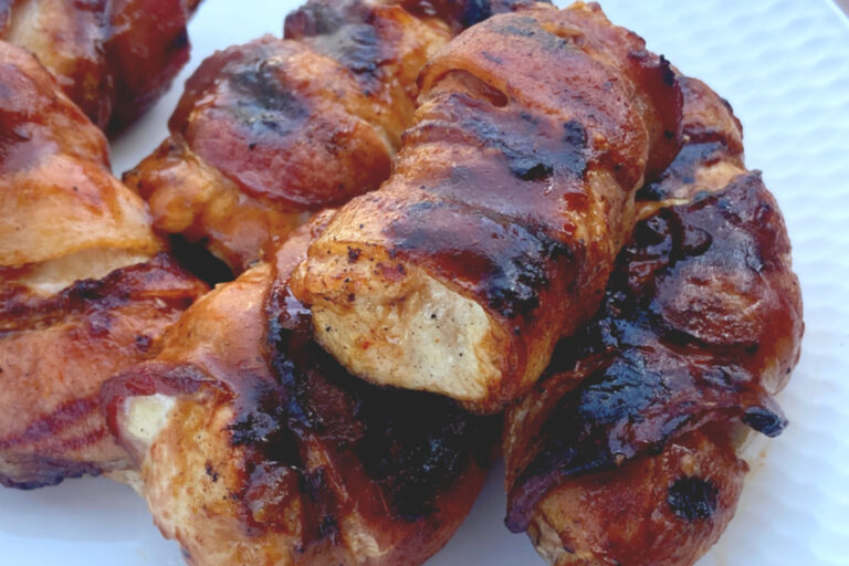 bacon wrapped barbecue chicken