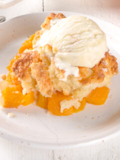 featured peach cobbler for two