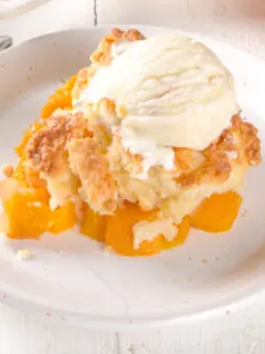 featured peach cobbler for two