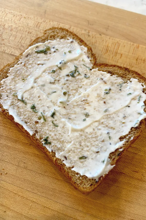 bread with mayo spread