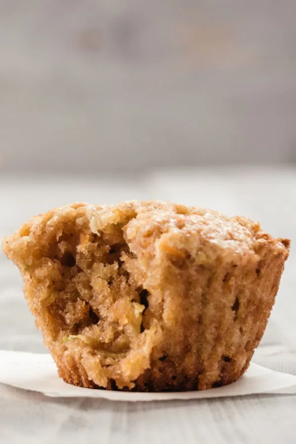 zucchini muffin with bite taken