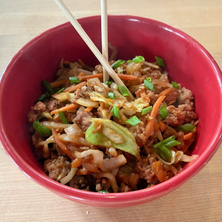 egg roll in bowl