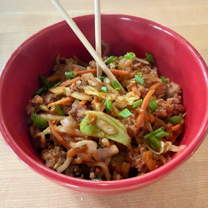egg roll in bowl
