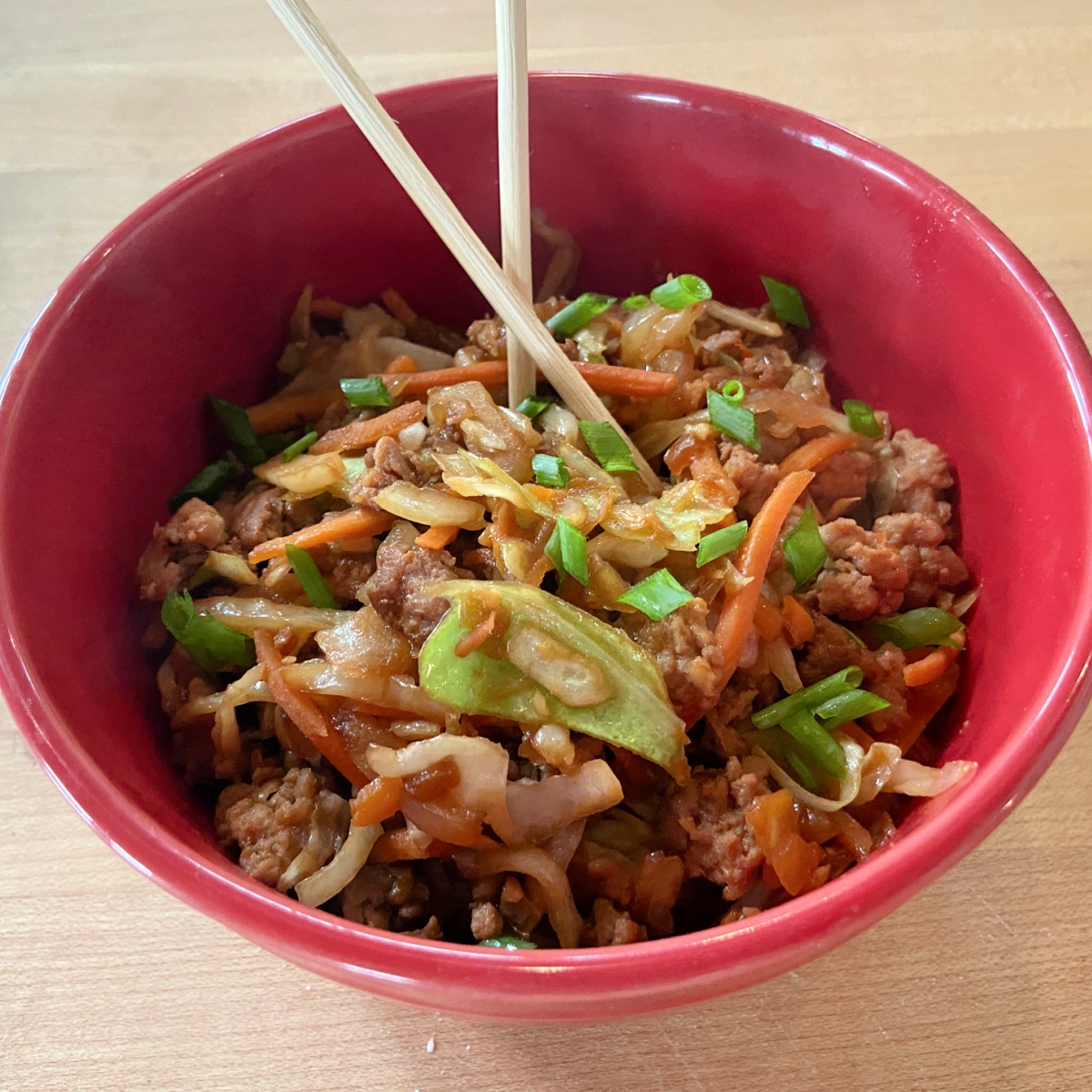 egg roll in bowl