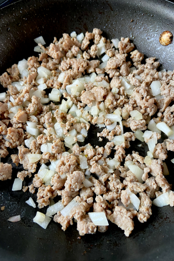 ground meat and onions