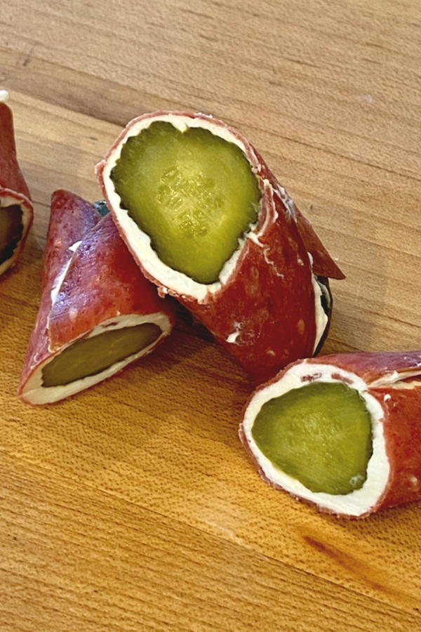 pickle roll ups with cream cheese and dried beef