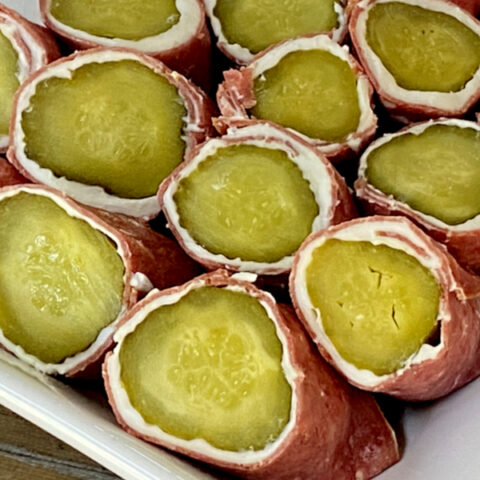 tray of pickle roll ups