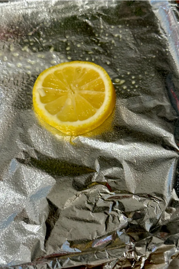lemon slice on foil