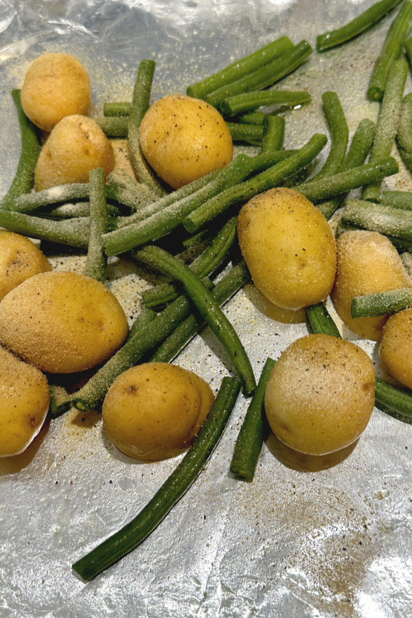 baby potatoes and green beans