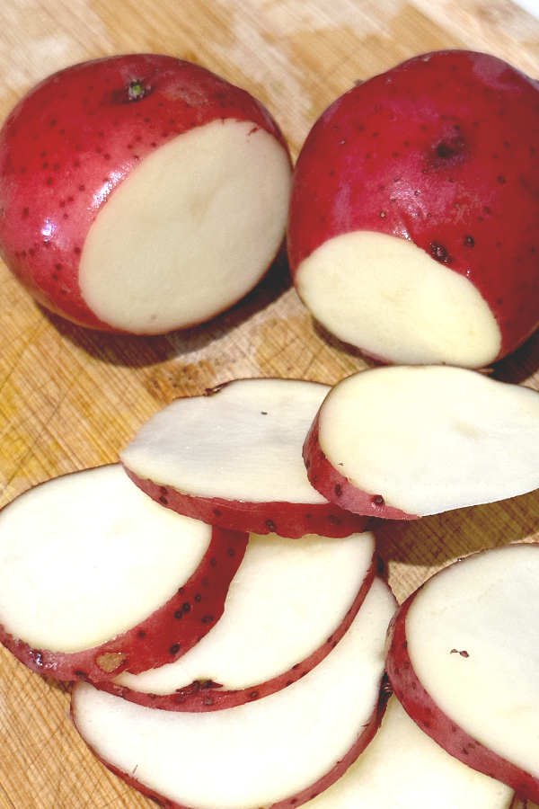 sliced red potatoes