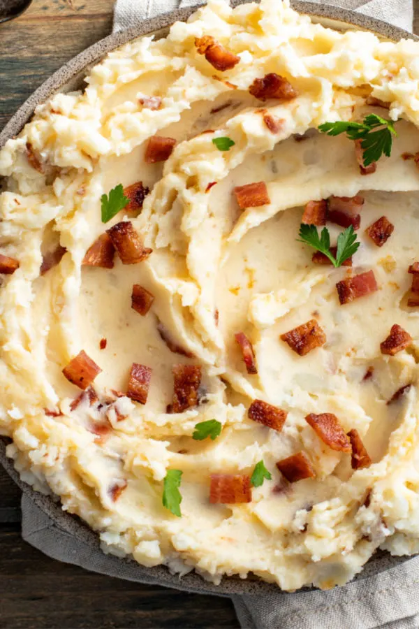 loaded mash with bacon