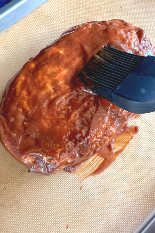 barbecue sauce on pastry brush