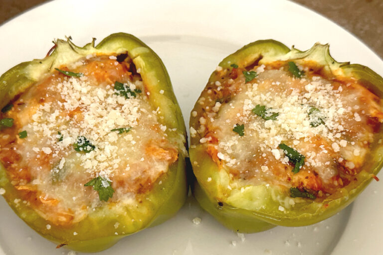 chicken Parmesan stuffed peppers