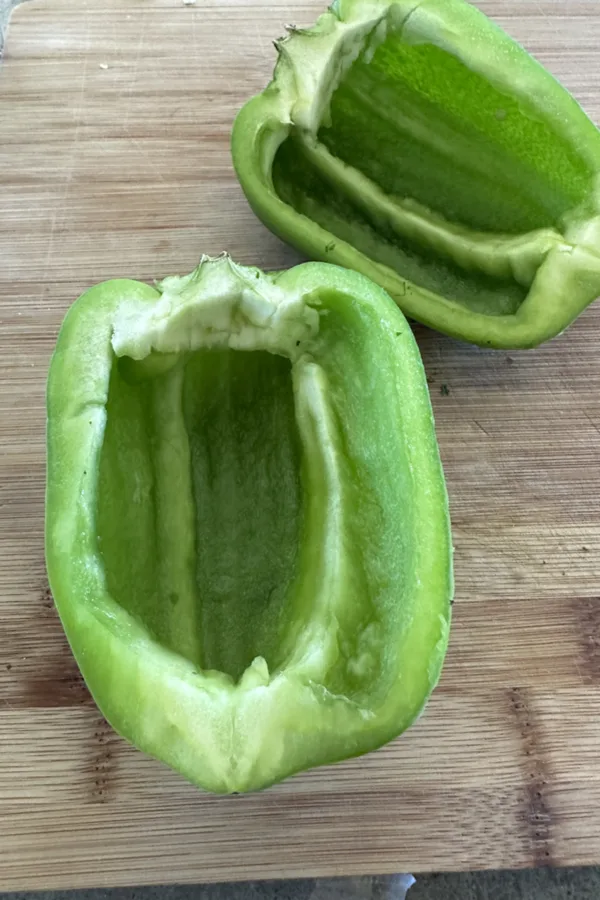bell pepper cut in half