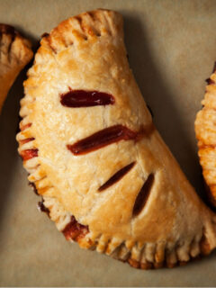 cherry hand pie with slits cut in top