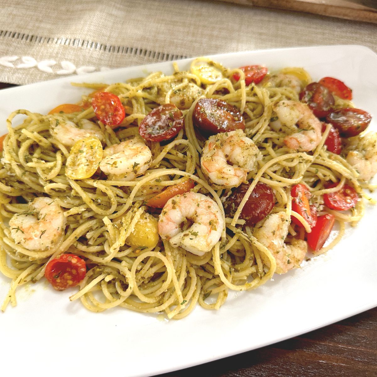Shrimp Pesto Pasta Recipe - An Easy 20 Minute Meal For Two!
