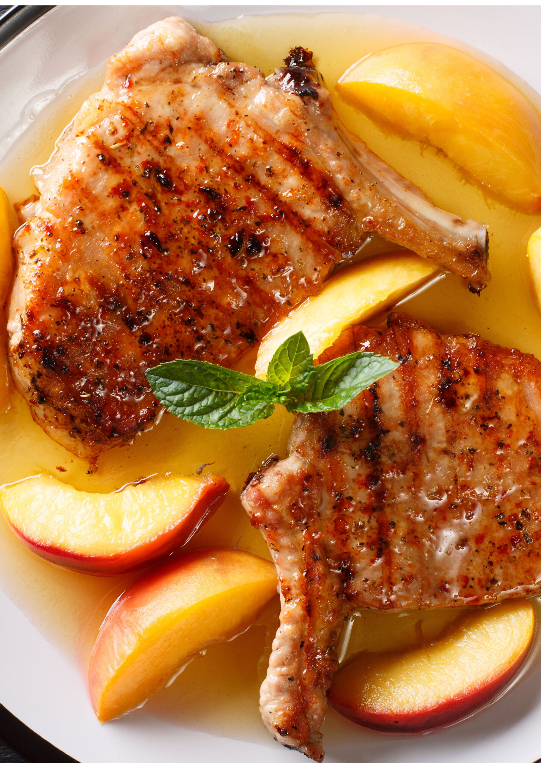 Grilled Peach Glazed Pork Chops - An Easy Recipe For Two!