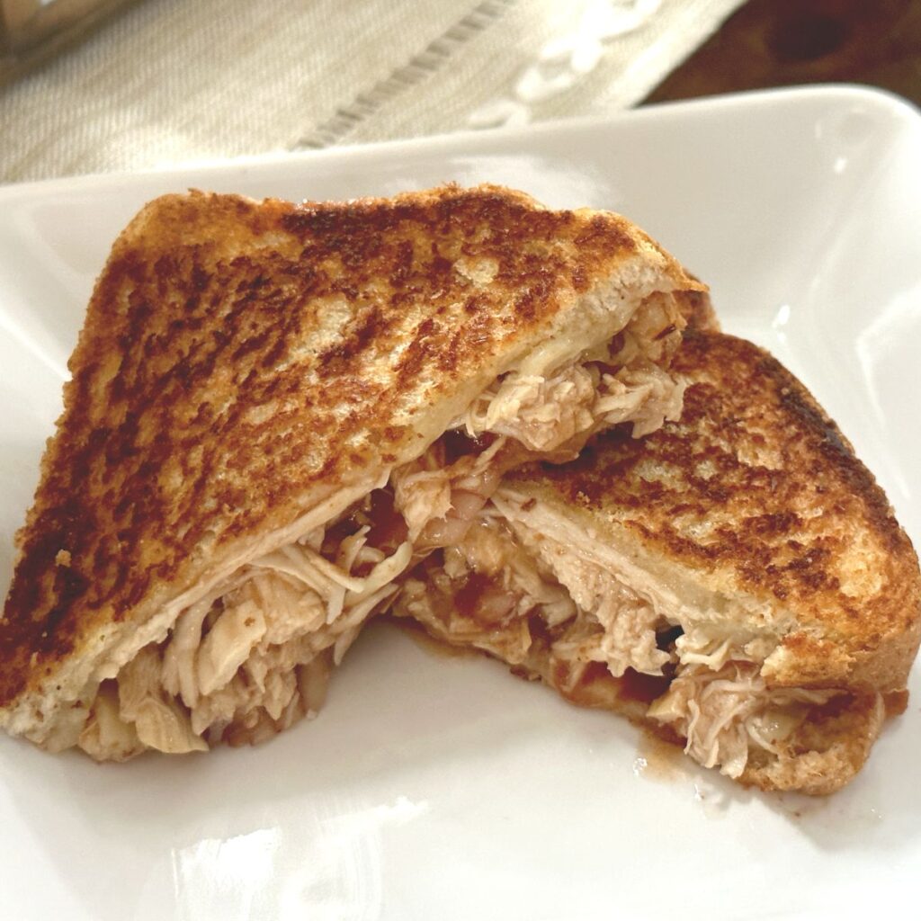 barbecue chicken grilled cheese sandwich