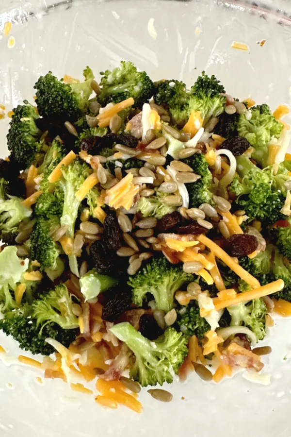 broccoli salad in bowl