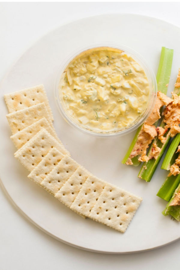 deviled egg salad with crackers