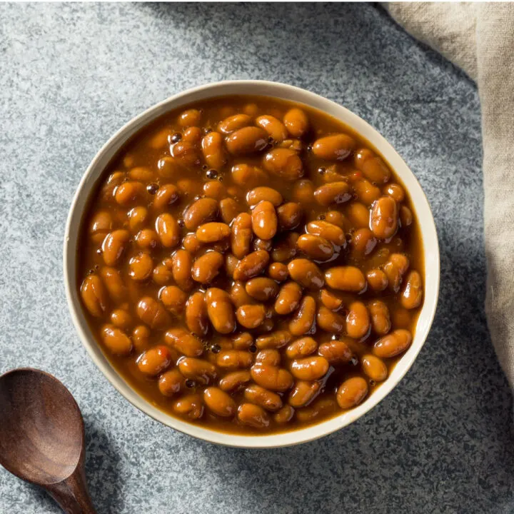 bowl of the best baked beans for two
