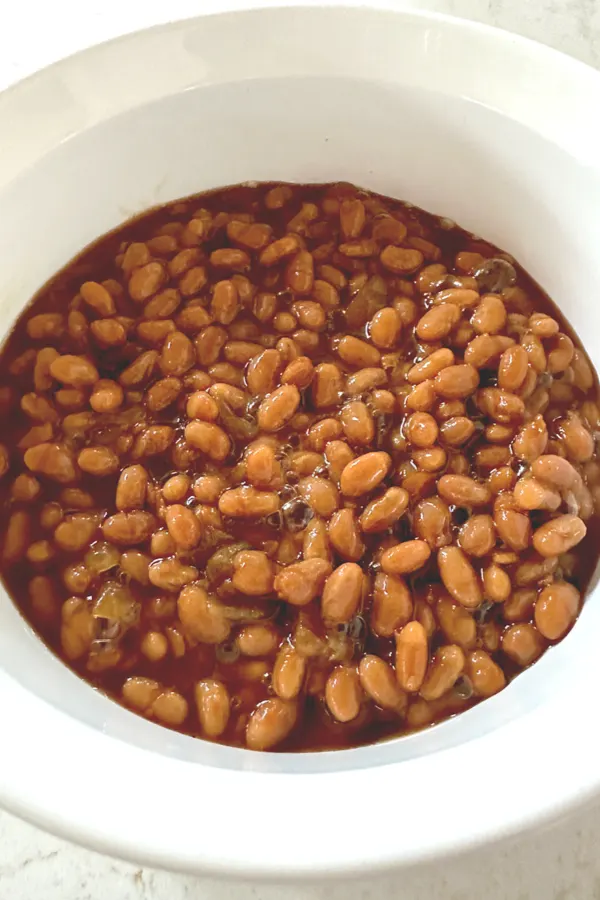 beans in a baking dish 