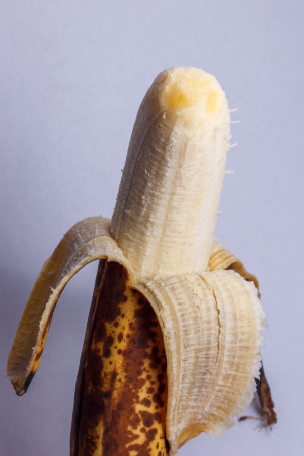 banana peeled half way 