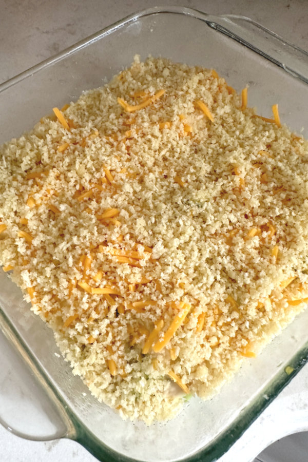 panko breadcrumbs on casserole