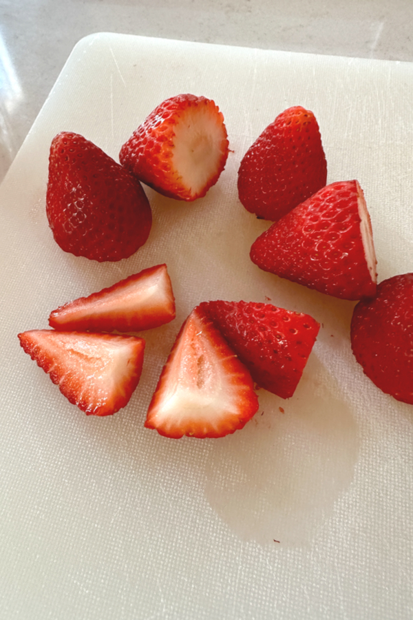 strawberries quartered