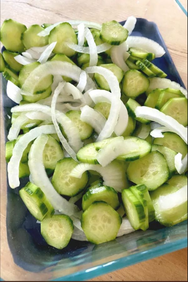 cucumbers and onions