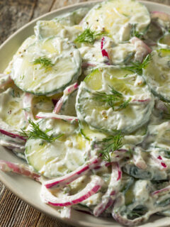 creamy cucumber and onion salad