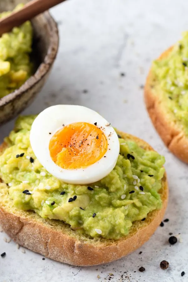 Avocado toast on leftover hamburger buns