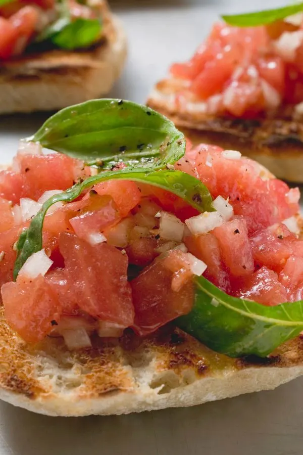 hamburger bun bruschetta 