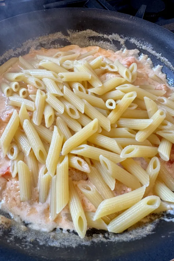 penne pasta in Cajun cream sauce with shrimp