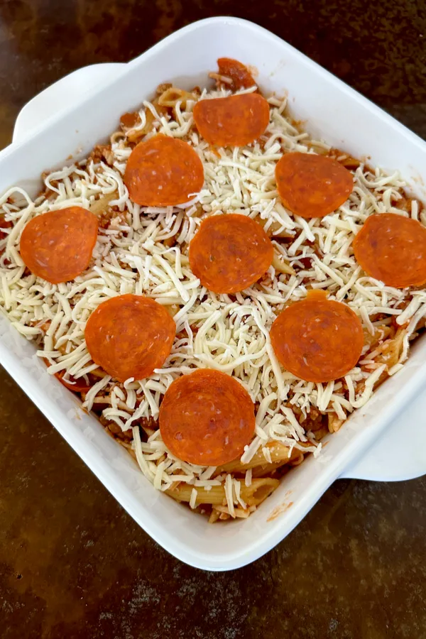 unbaked pizza casserole