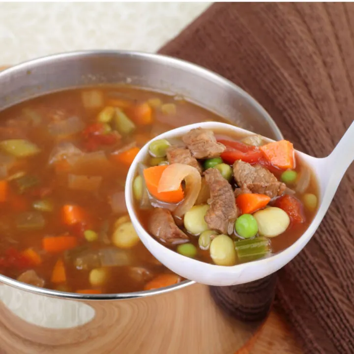 beef vegetable soup for two