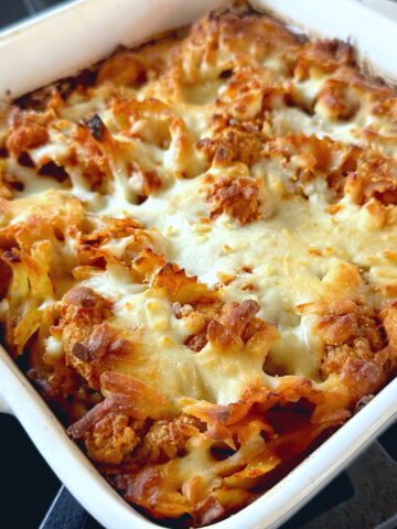 popcorn chicken parmesan casserole