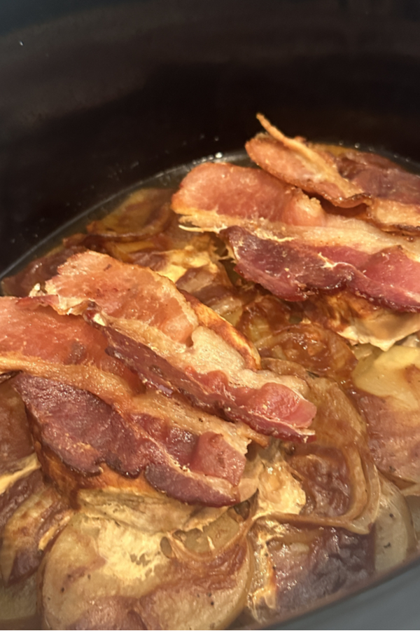 bacon on pork chops